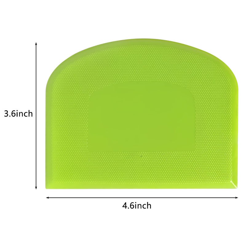 ALL-TOP ALLTOP Bowl Spatula & Bench Scraper,Flexible Plastic Multipurpose Kitchen Pastry Cutter Tool,Food Scrappers for Bread Dough Baking Cake Fondant Icing,Set of 2 Pieces - White,Green - Image 2